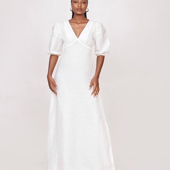 Linen full length dress - Picture 2 of 4